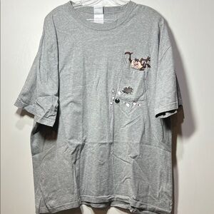 Vintage 1999 Warner Bros Tasmanian Devil Bowling Gray Embroidered Tee XL